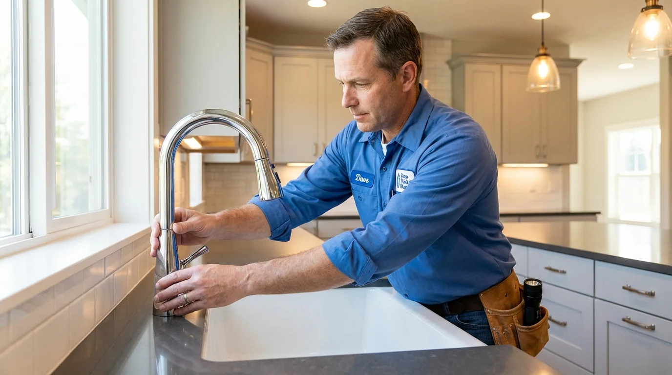 Kitchen faucet installation by Johns Plumbing LLC in Frederick